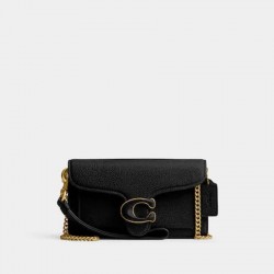 Coach Women Tabby Crossbody Wristlet Brass Black